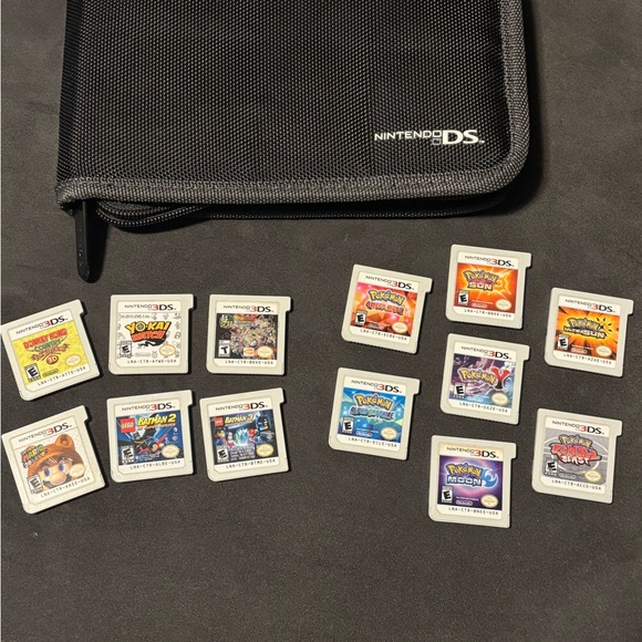 Nintendo Other - Nintendo 3ds Games + Carrying Case Bundle With Multiple Pokemon Games And More!